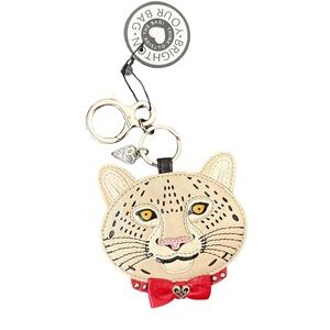 Brighton Women’s handbag charm key fob Leather Lexi Leopard